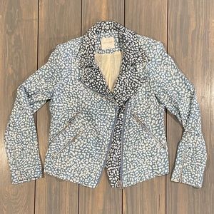 Line and Dot Blue Cheeta Moto Jacket S